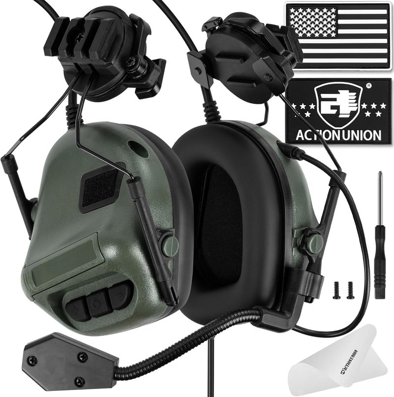 ACTIONUNION Tactical Headset for Airsoft Helmet No Noise Reduction - Image 1